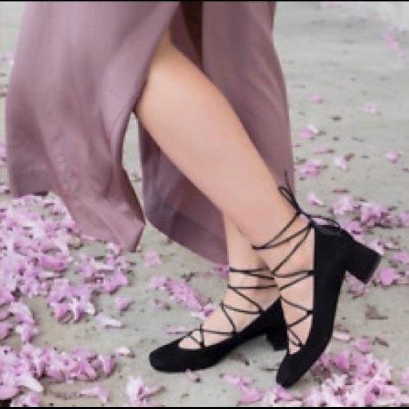 SW Cordon Hush Lace-up Pumps Suede Block Heels - Picture 8 of 8